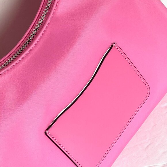 Kate Spade Sam Icon Shoulder Bag 90s Pink Nylon Small KSNYL Top Zip Leather - Picture 6 of 11
